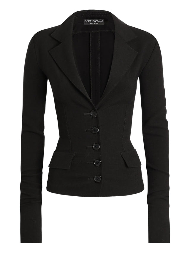 Single-breasted wool canvas jacket