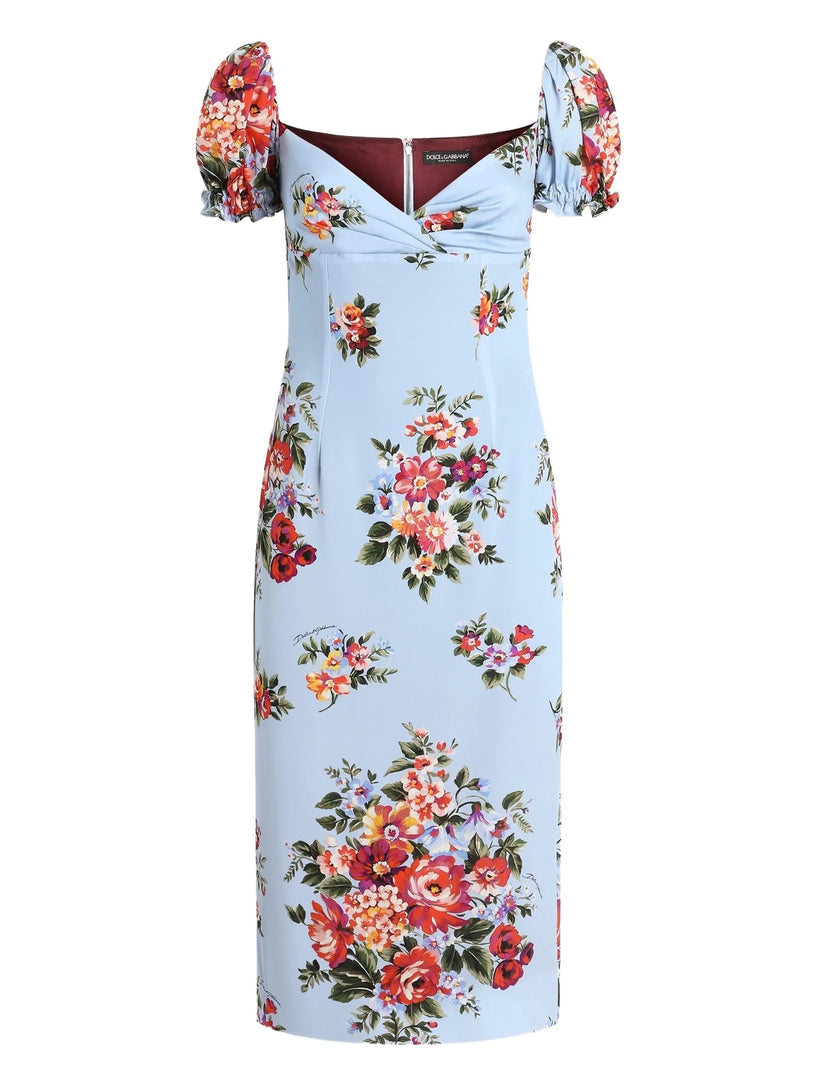 Flower bouquet print dress