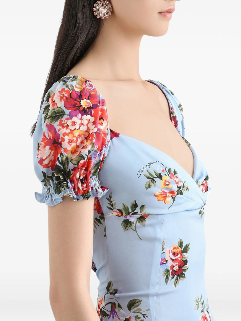 Flower bouquet print dress