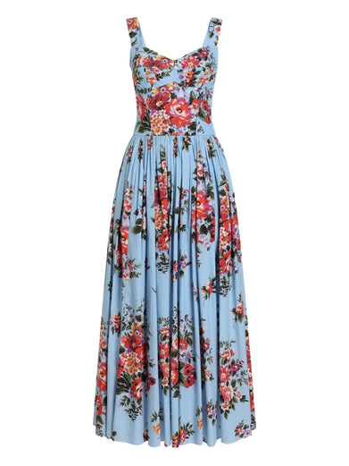 Flower bouquet-print dress