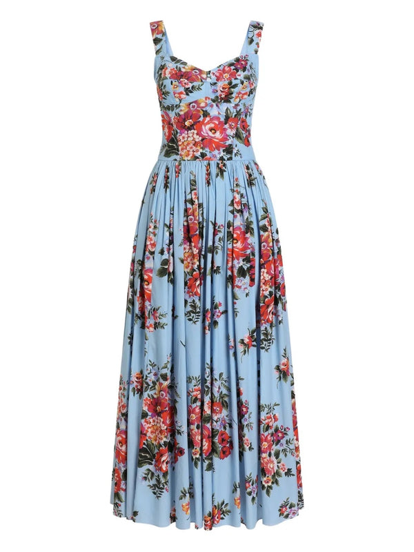 Flower bouquet-print dress Dolce & Gabbana Azzurro