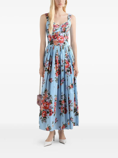 Flower bouquet-print dress