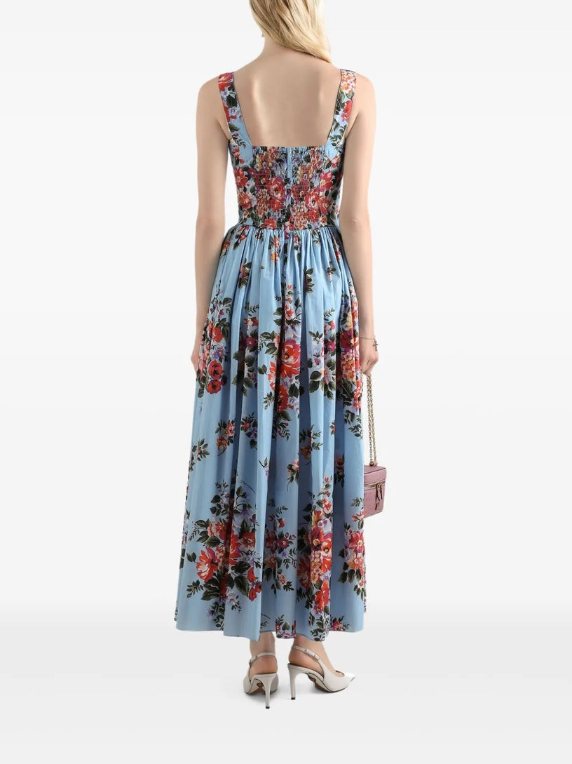 Flower bouquet-print dress