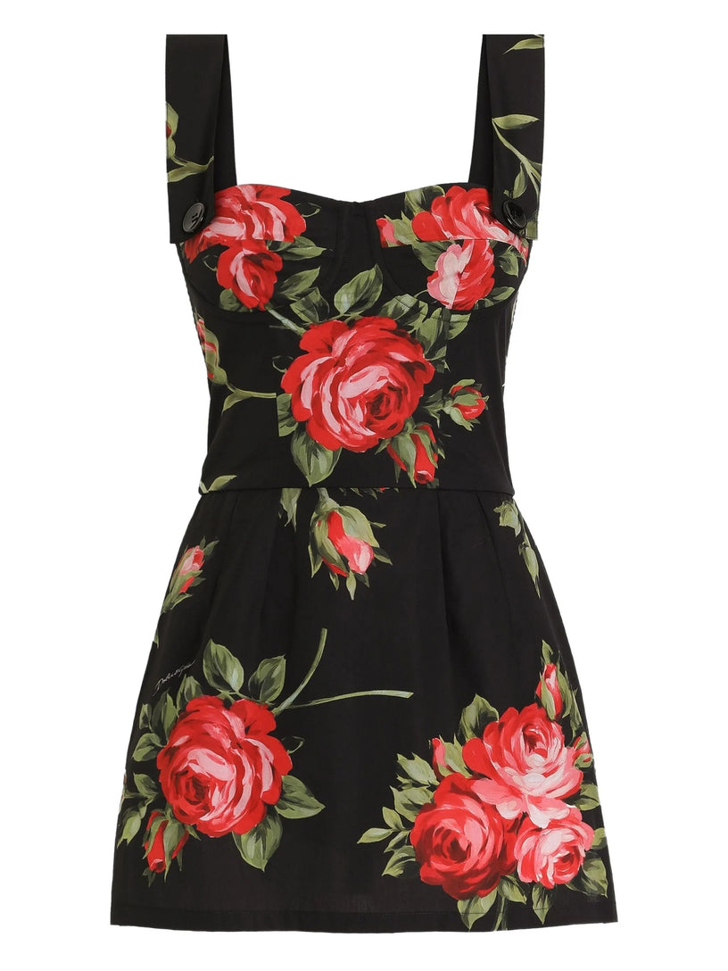 Rose bouquet-print dress