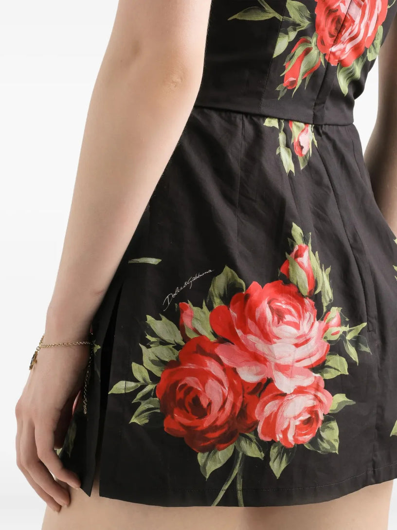 Rose bouquet-print dress