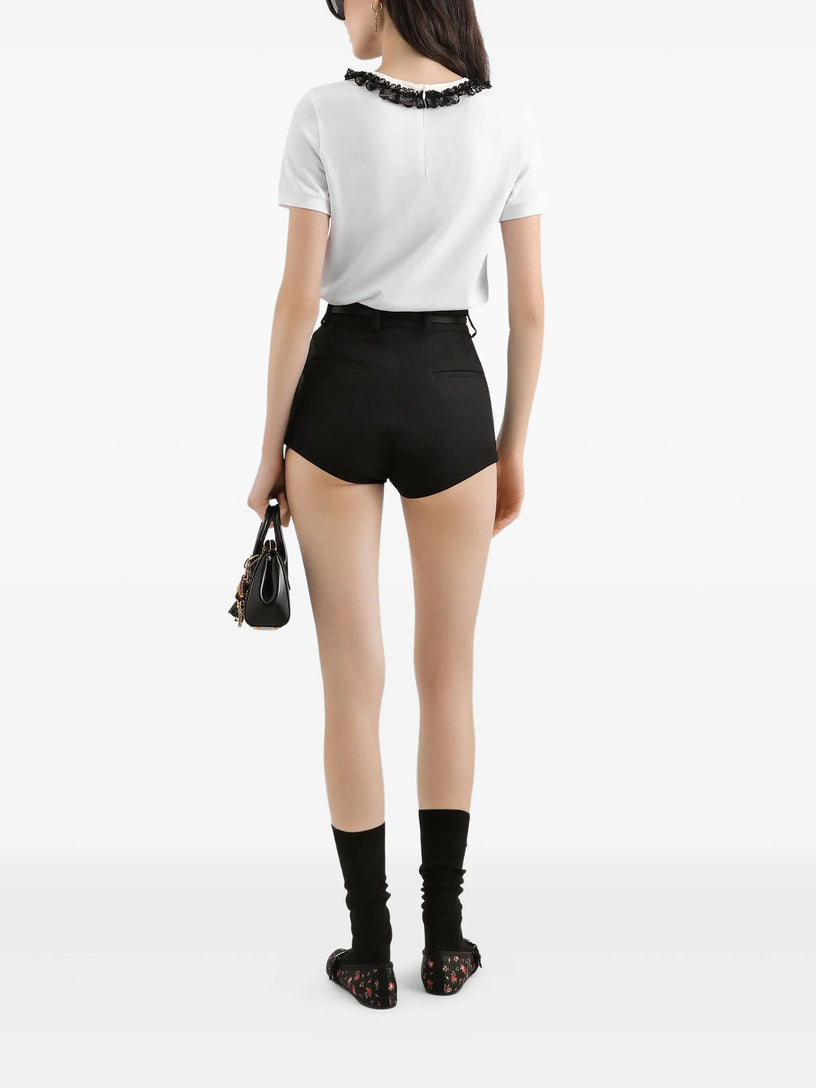 Jersey T-shirt with lace and DG embroidery