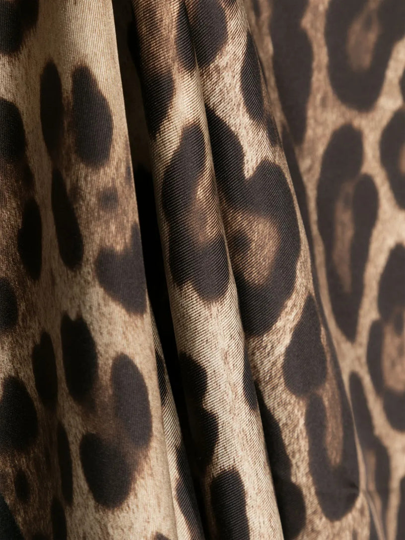 Leopard-print silk twill foulard (90x90)