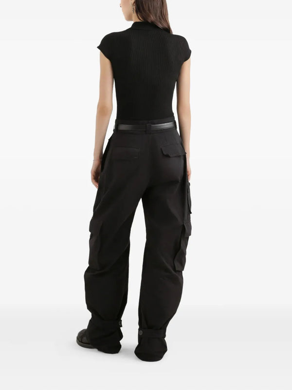 Ribbed polo sweater