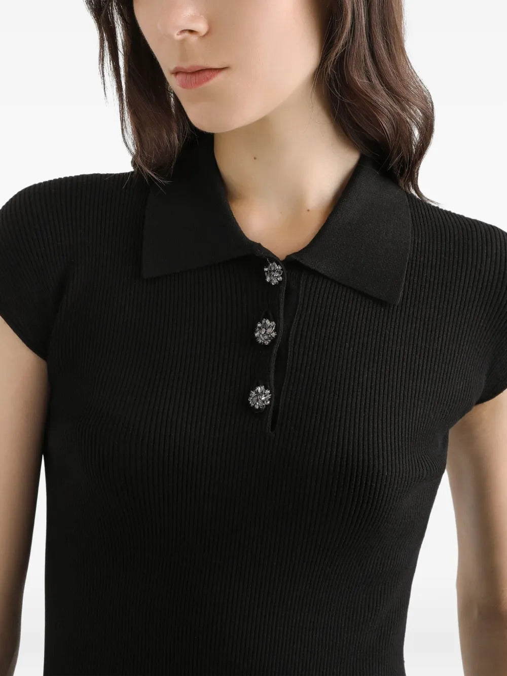 Ribbed polo sweater