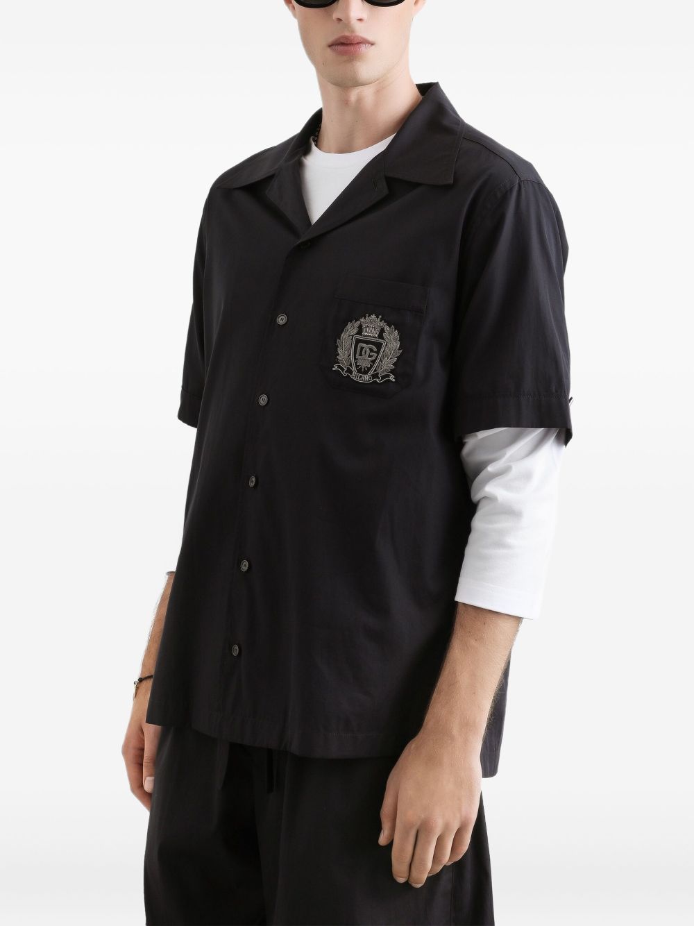 Hawaii Shirt with Crest Dolce & Gabbana Nero | Grifo210