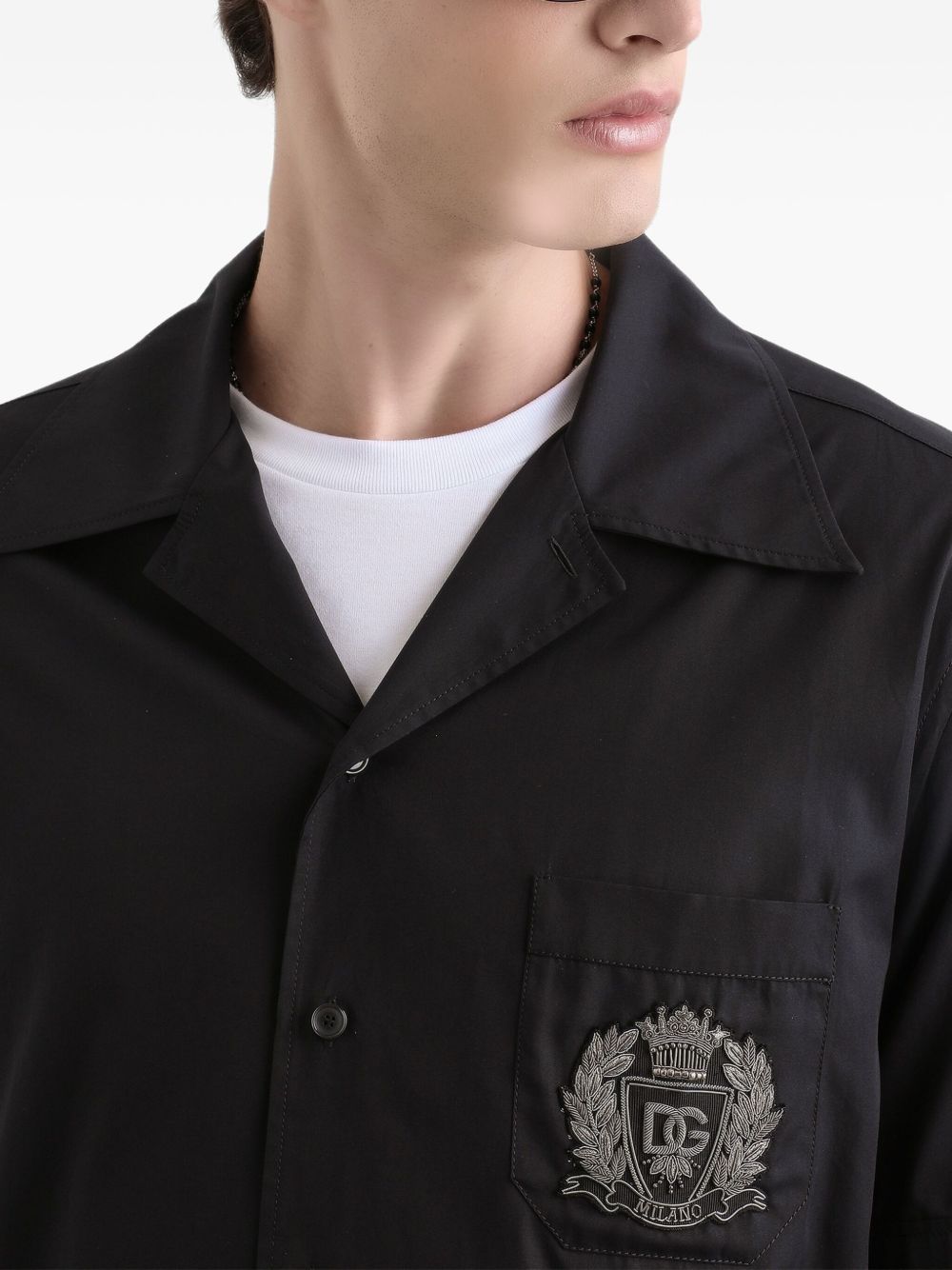 Hawaii Shirt with Crest Dolce & Gabbana Nero | Grifo210