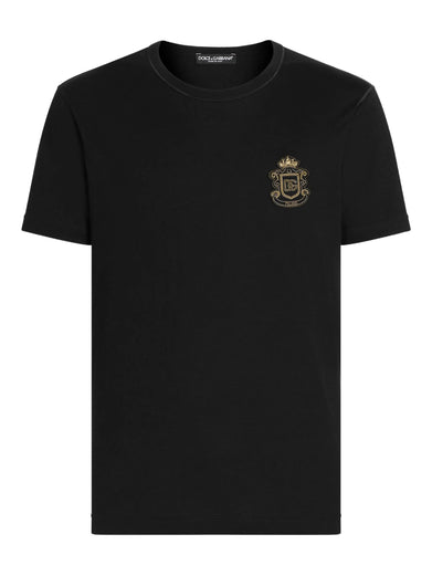 Cotton T-shirt with heraldic patch