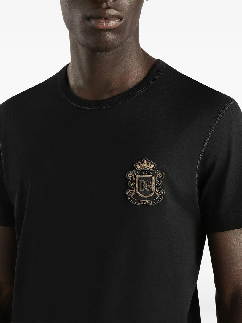 Cotton T-shirt with heraldic patch