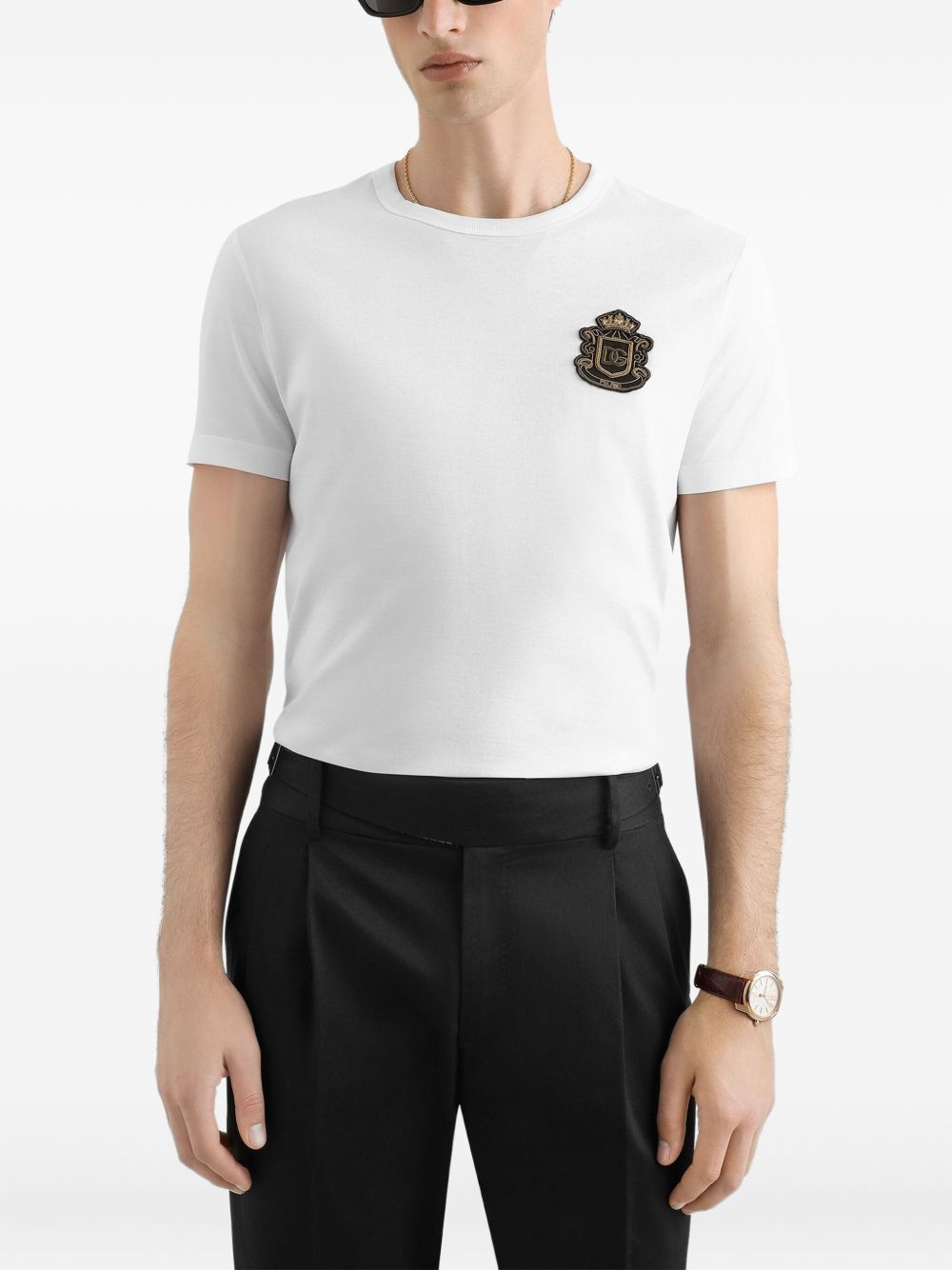 T-shirt with heraldic patch