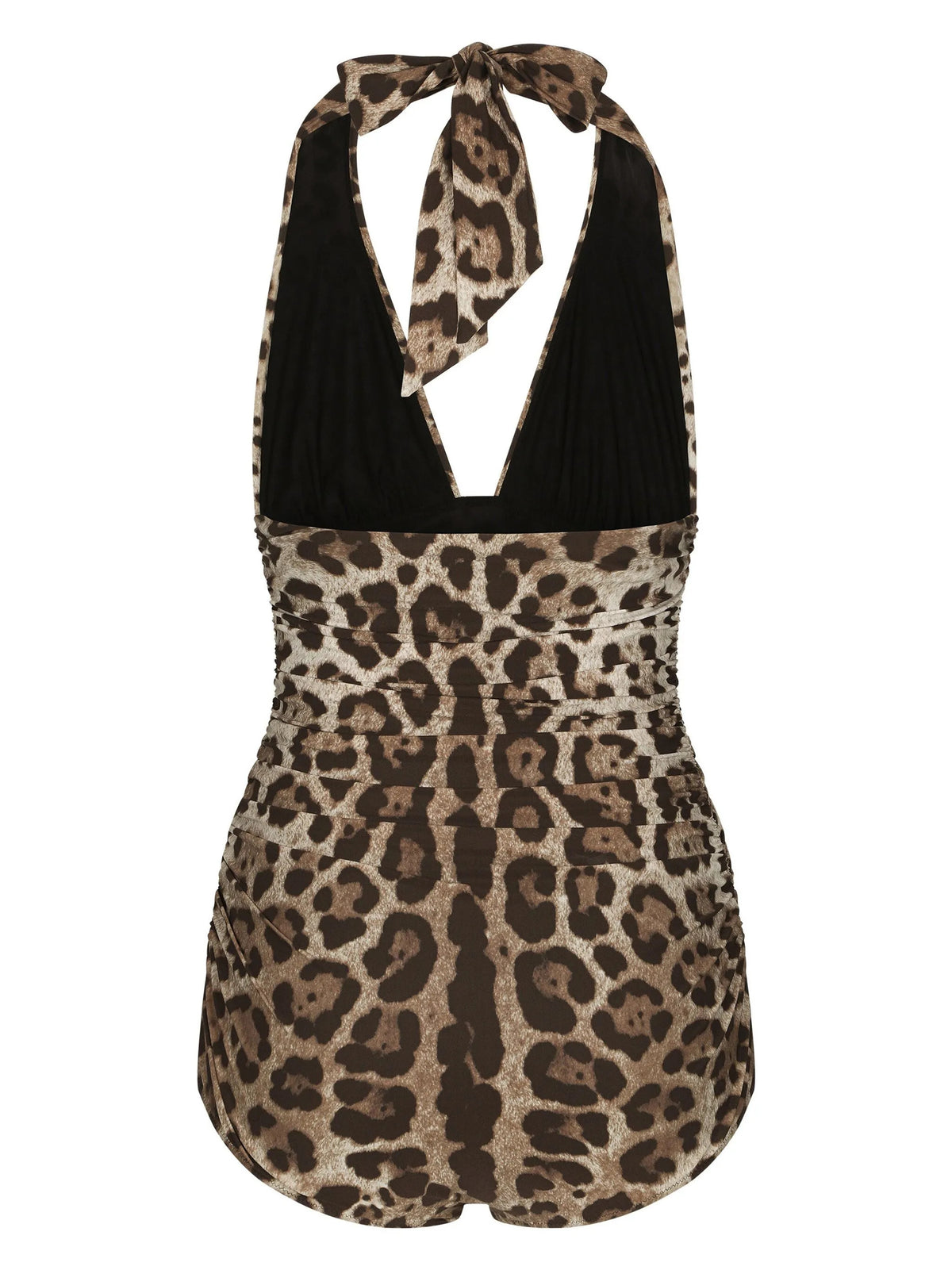 One-piece swimsuit with plunging neckline
