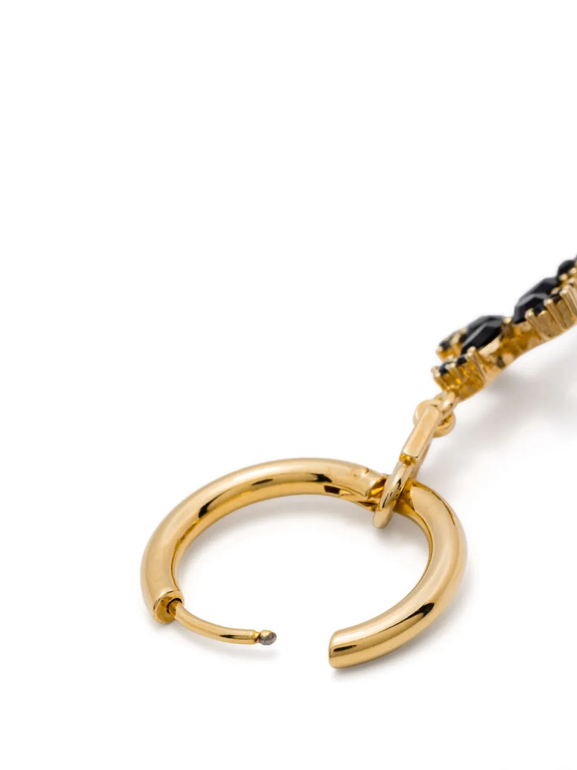 Earrings with rhinestone-detailed cross pendant