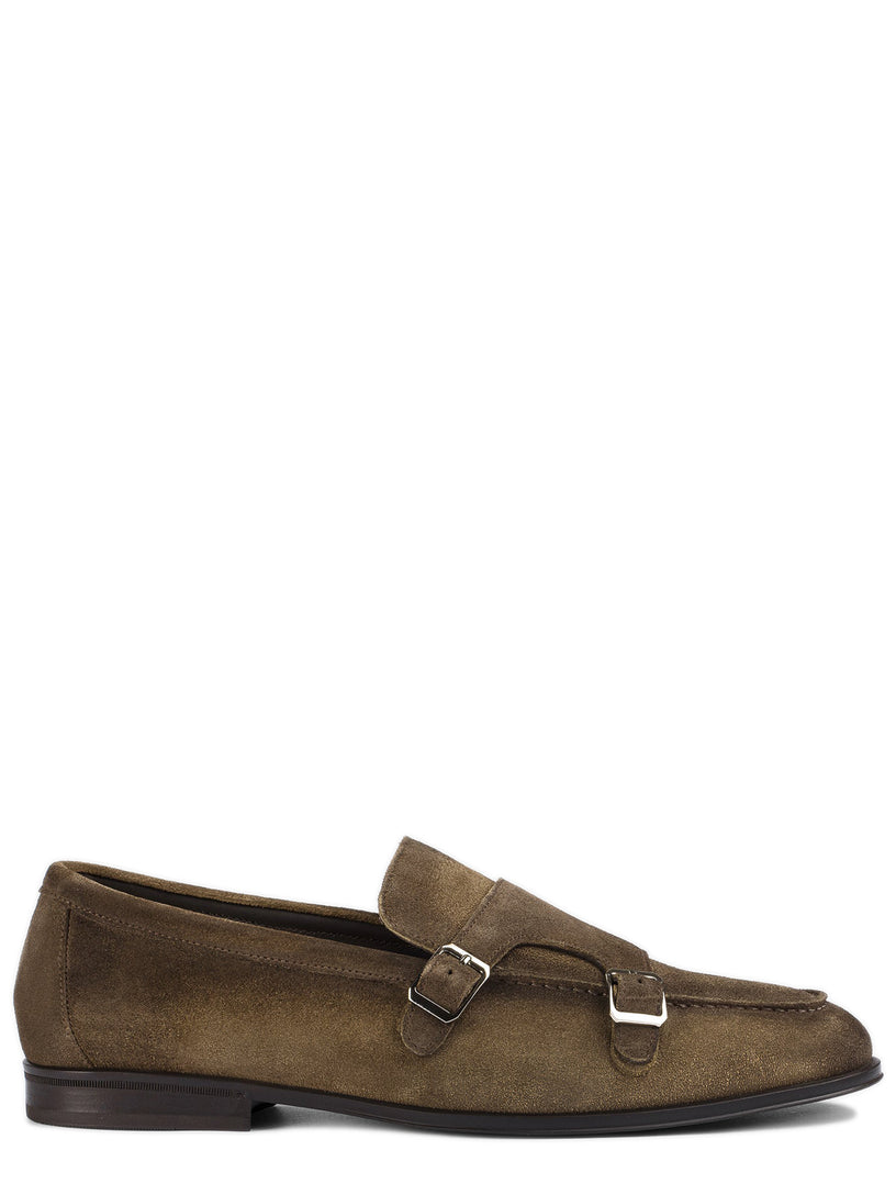 Mocassino doppia fibbia in suede