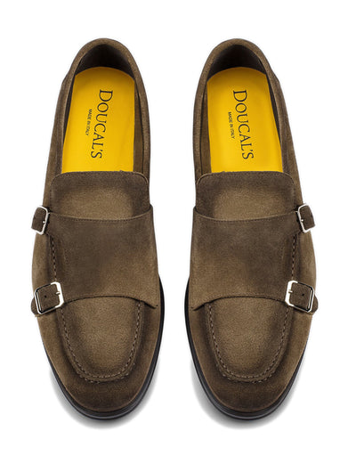 Mocassino doppia fibbia in suede