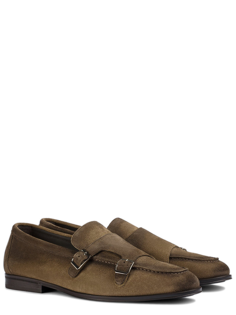 Mocassino doppia fibbia in suede