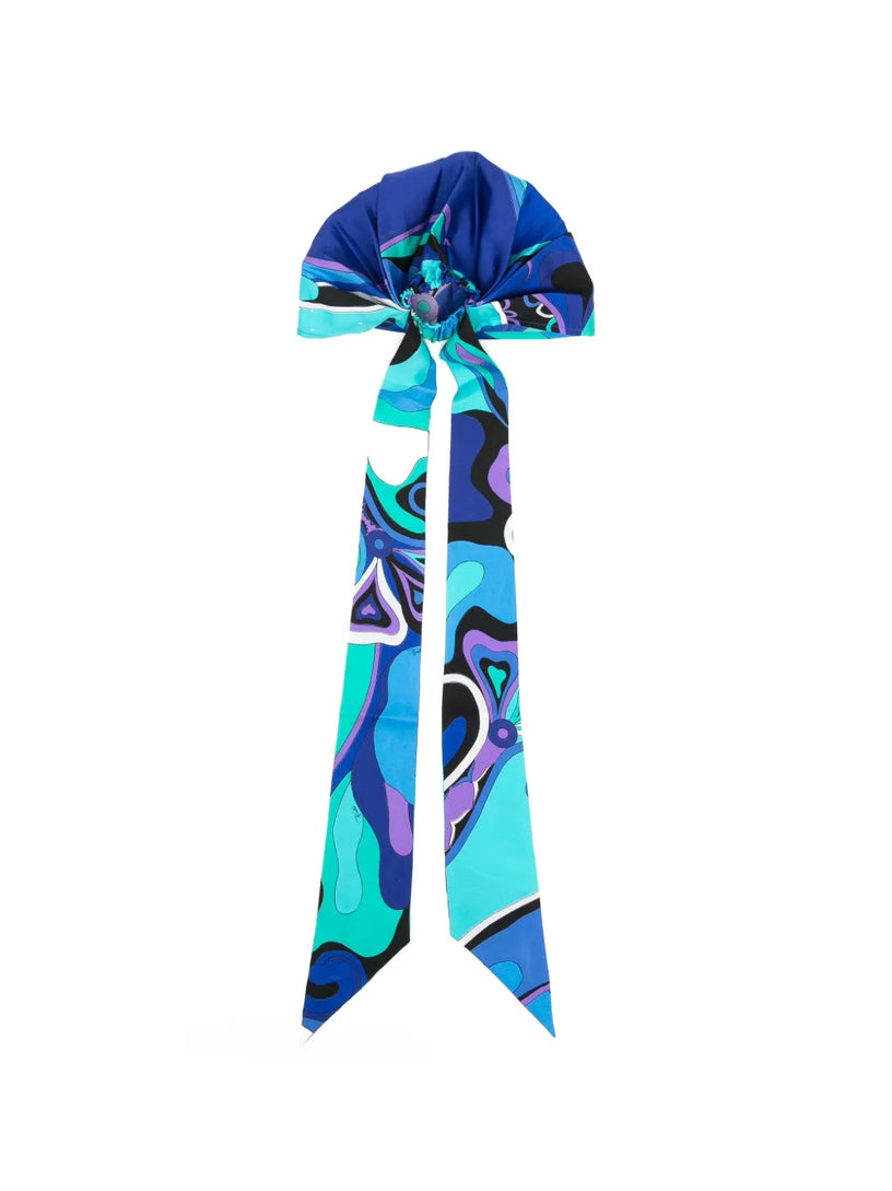 Cappello a Bandana in Seta in Stampa Orchidee