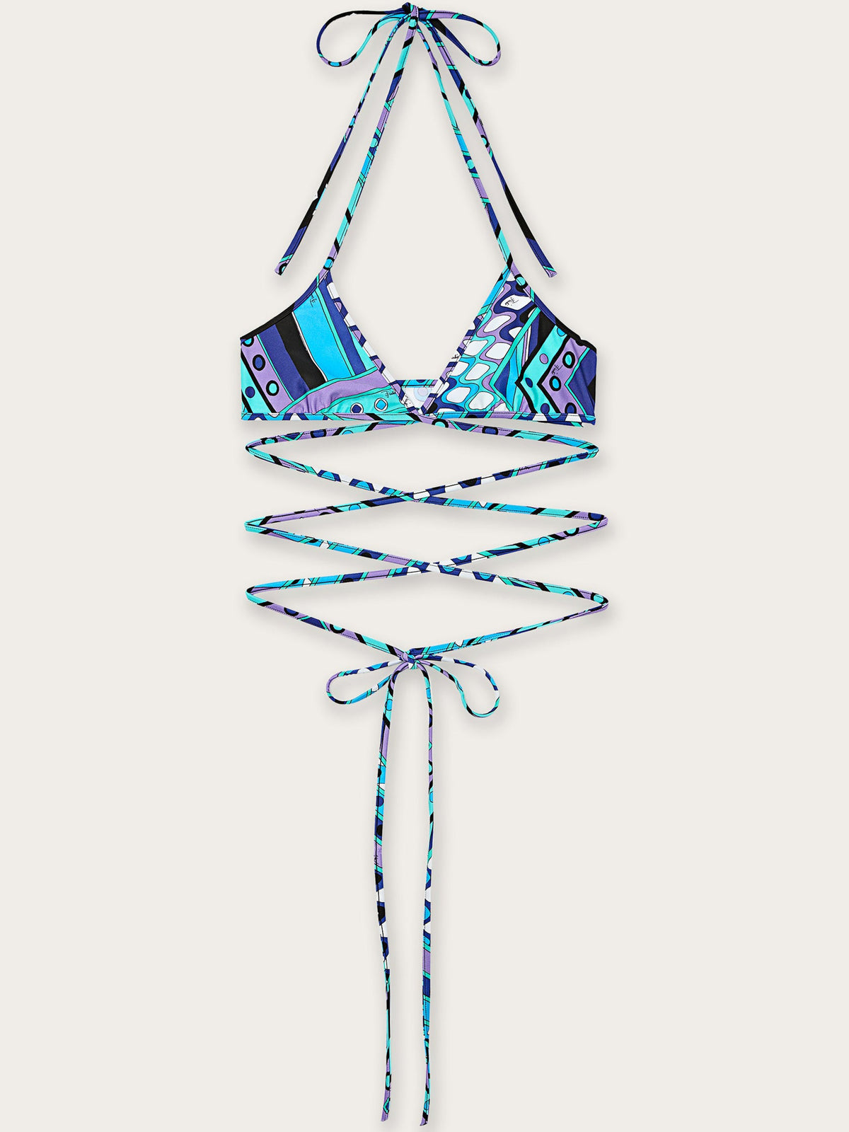 Top Bikini a Triangolo in Stampa Vivara