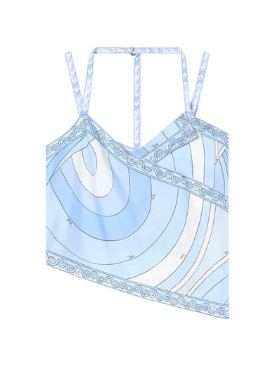 Top Foulard in Seta in Stampa Iride