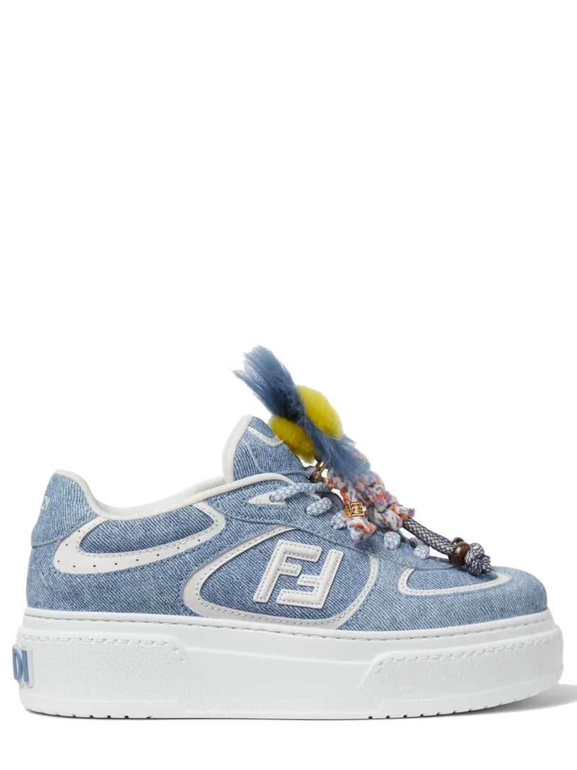 Fendi Match in denim-effect suede