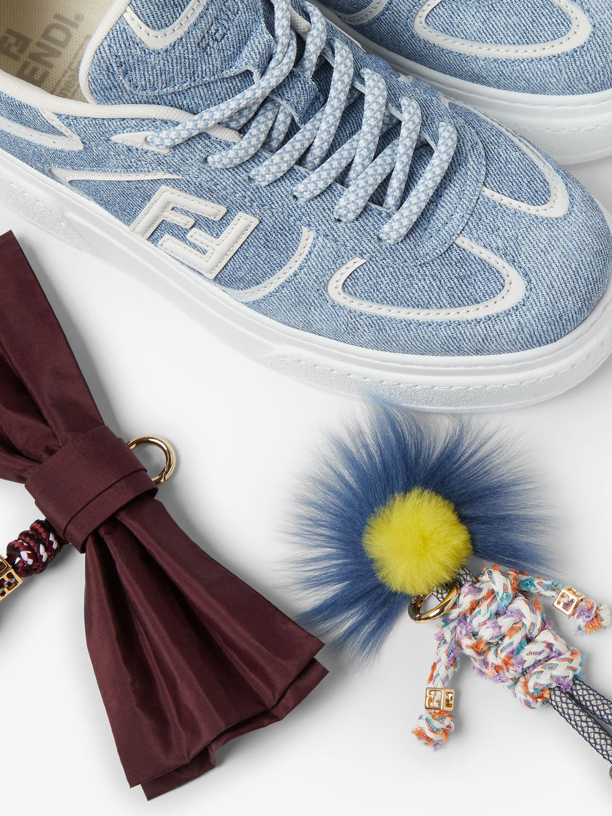Fendi Match in denim-effect suede