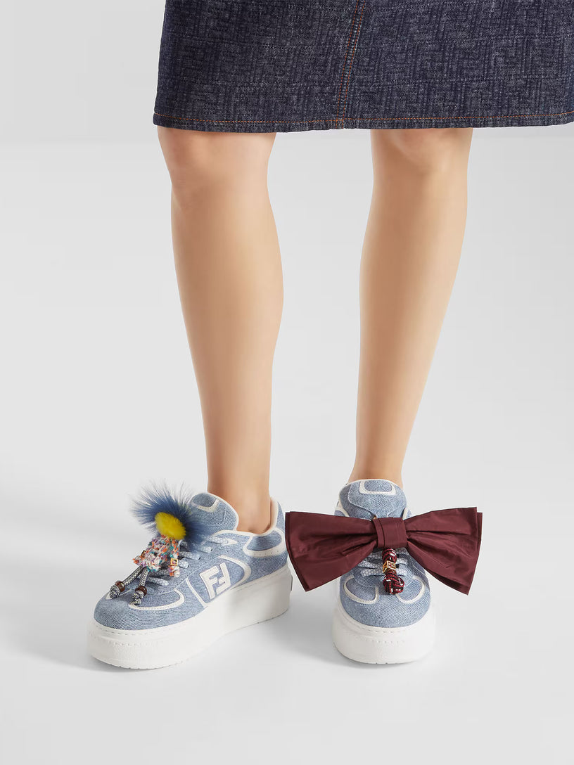 Fendi Match in denim-effect suede