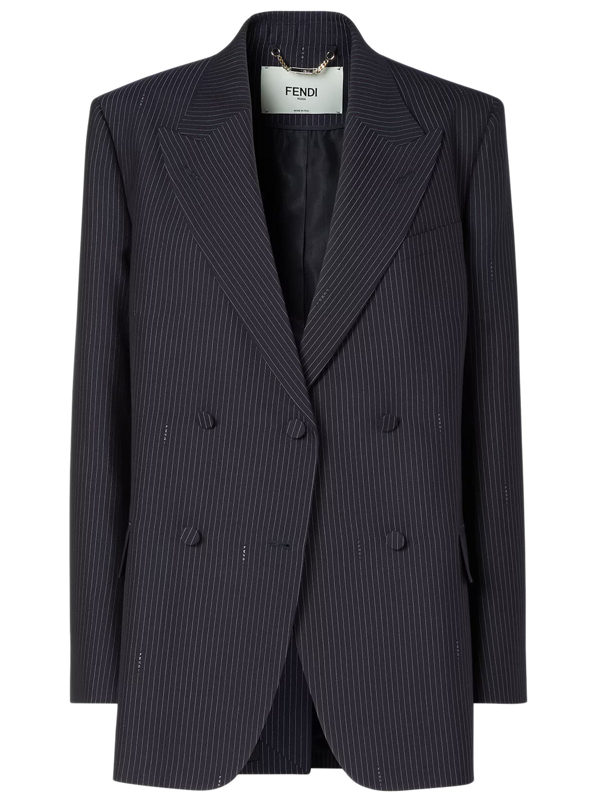 Pinstriped wool blazer