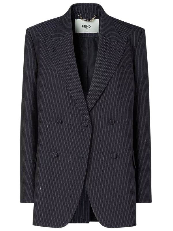 Blazer in lana gessata