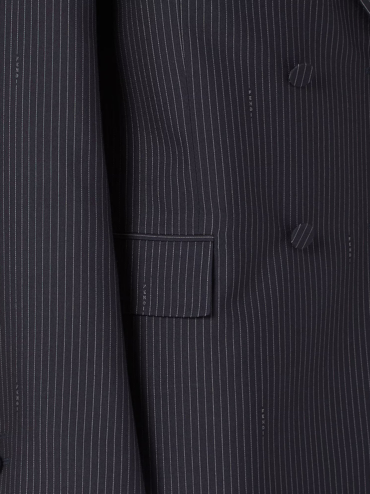Pinstriped wool blazer