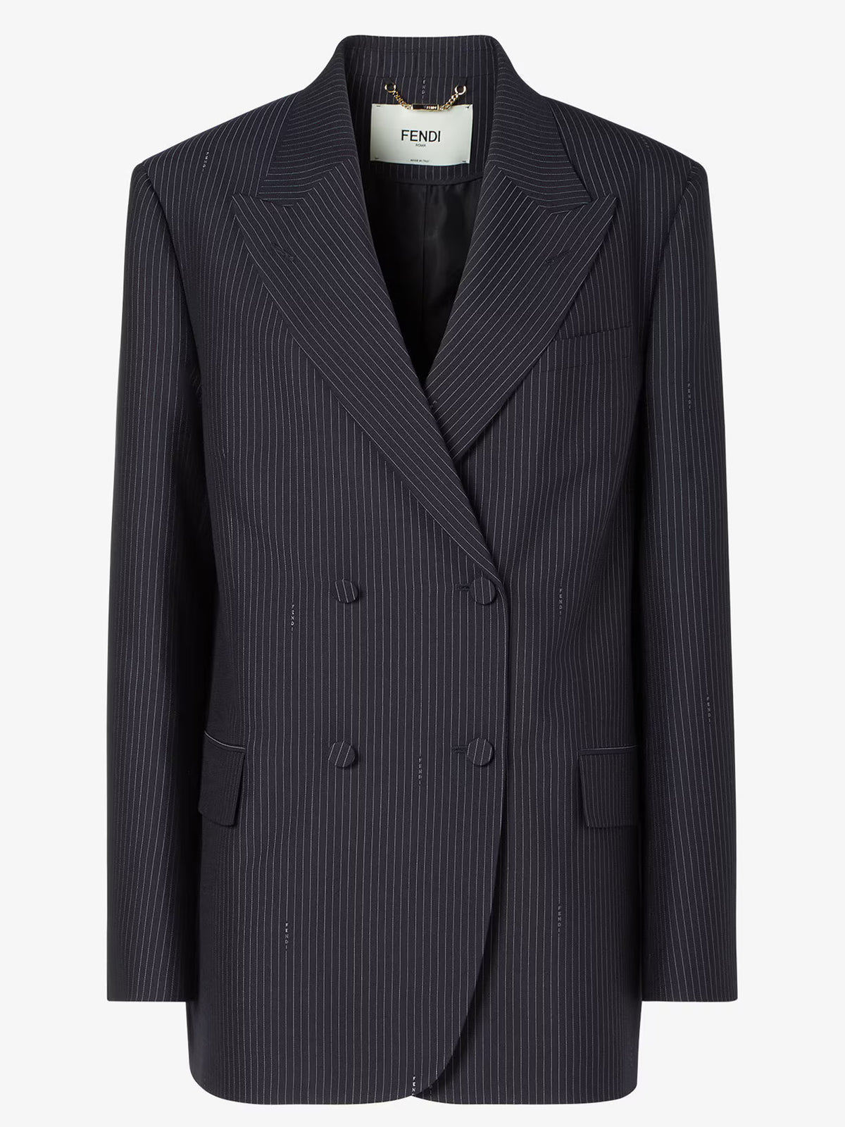 Pinstriped wool blazer