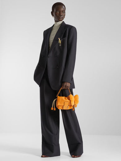 Pinstriped wool trousers