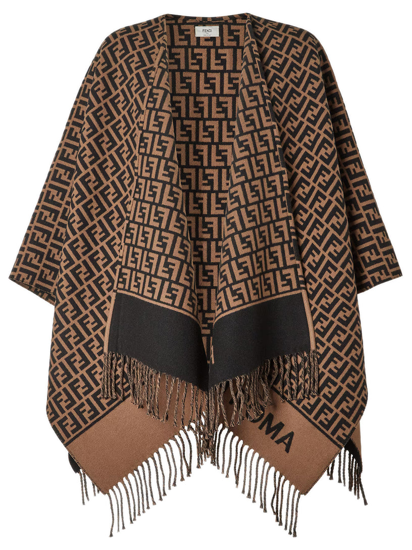 Wool and cashmere poncho