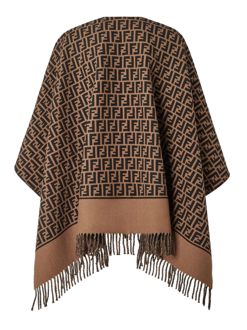 Wool and cashmere poncho