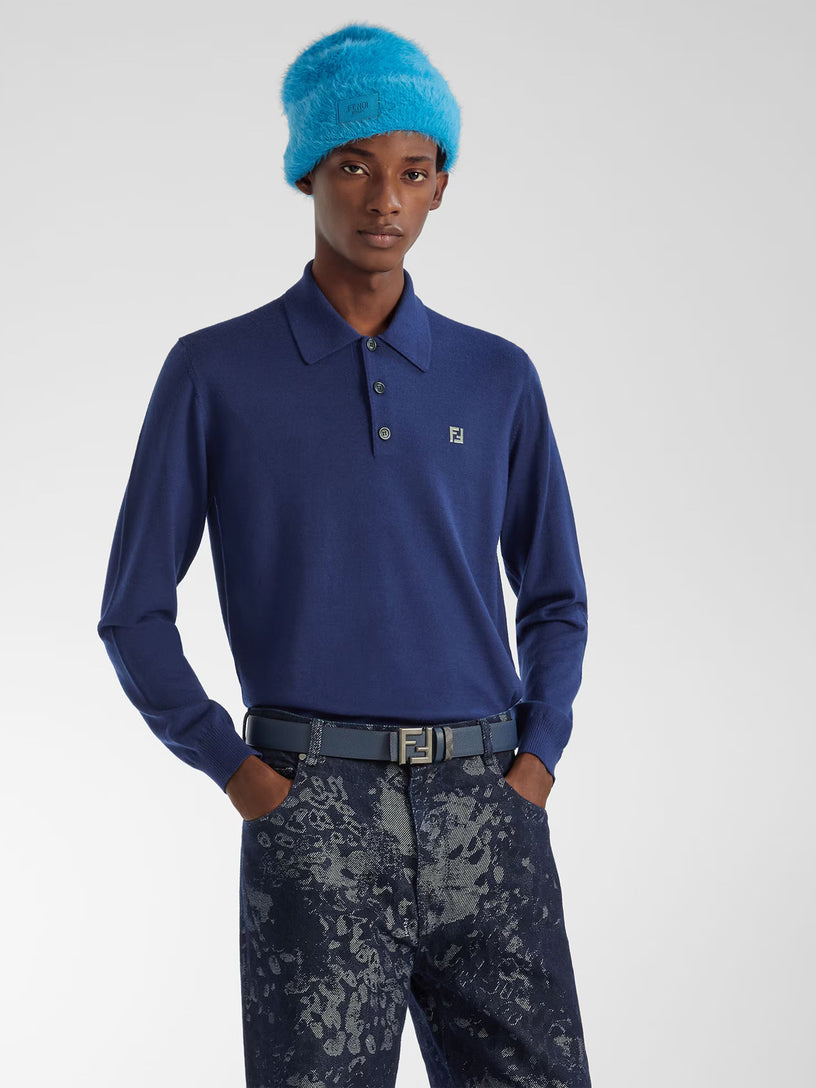 Wool polo shirt