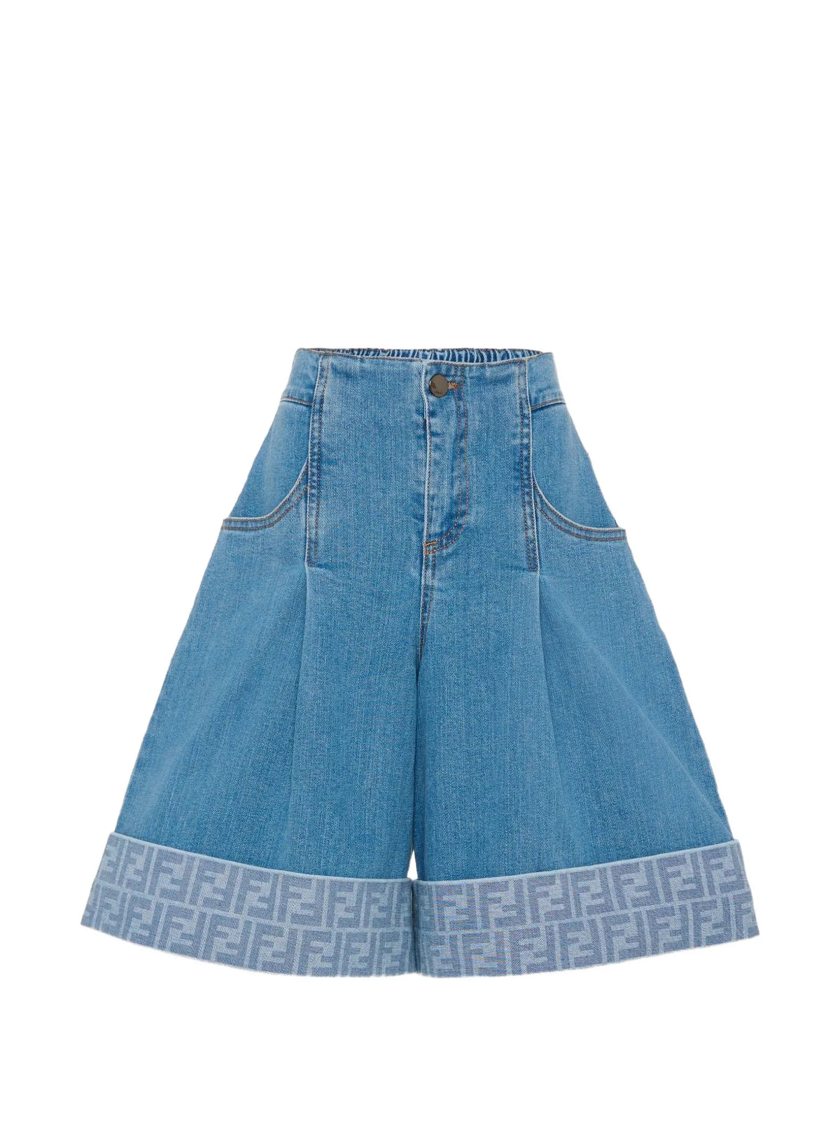 Denim shorts with logo