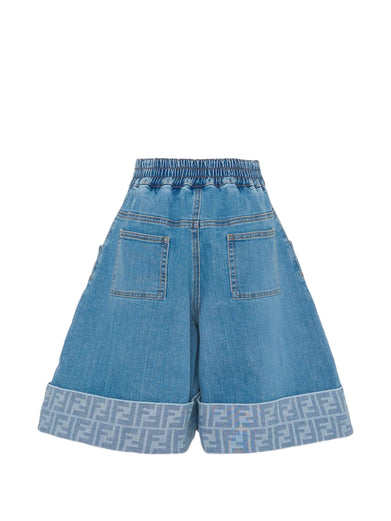 Denim shorts with logo
