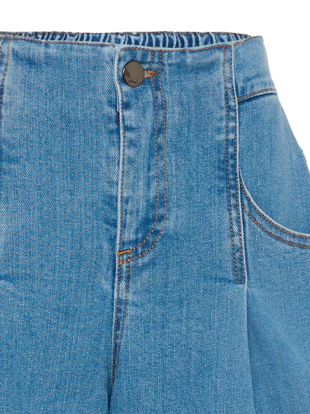 Denim shorts with logo