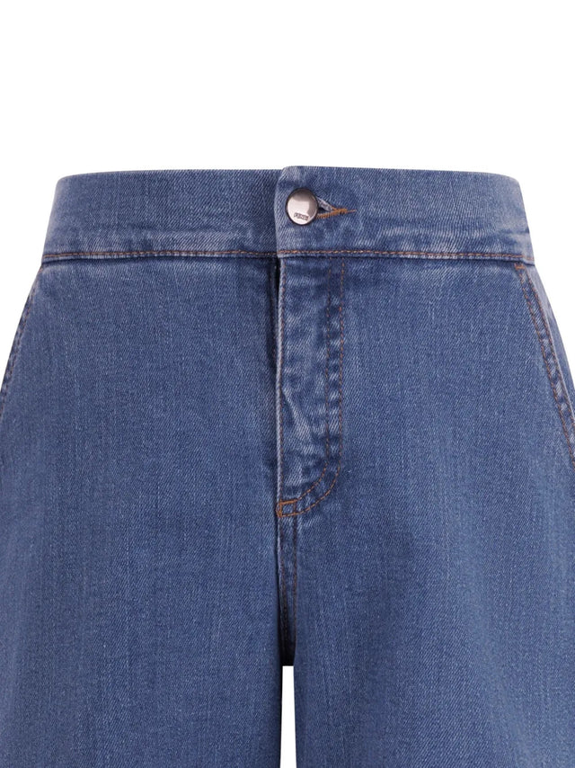 Denim shorts with logo