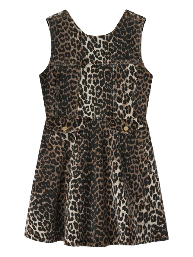 Leopard Denim Mini Dress