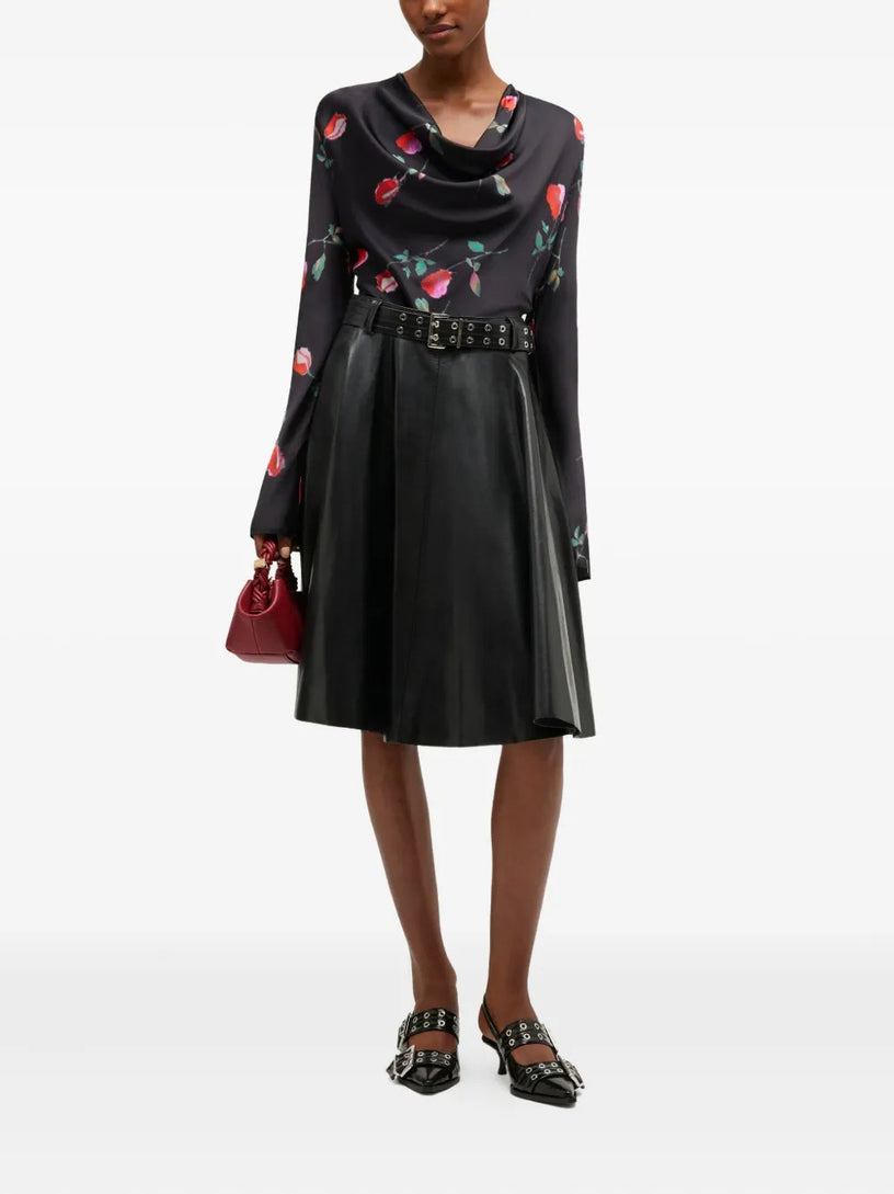 Printed satin blouse