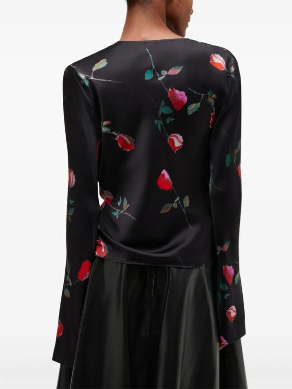 Printed satin blouse