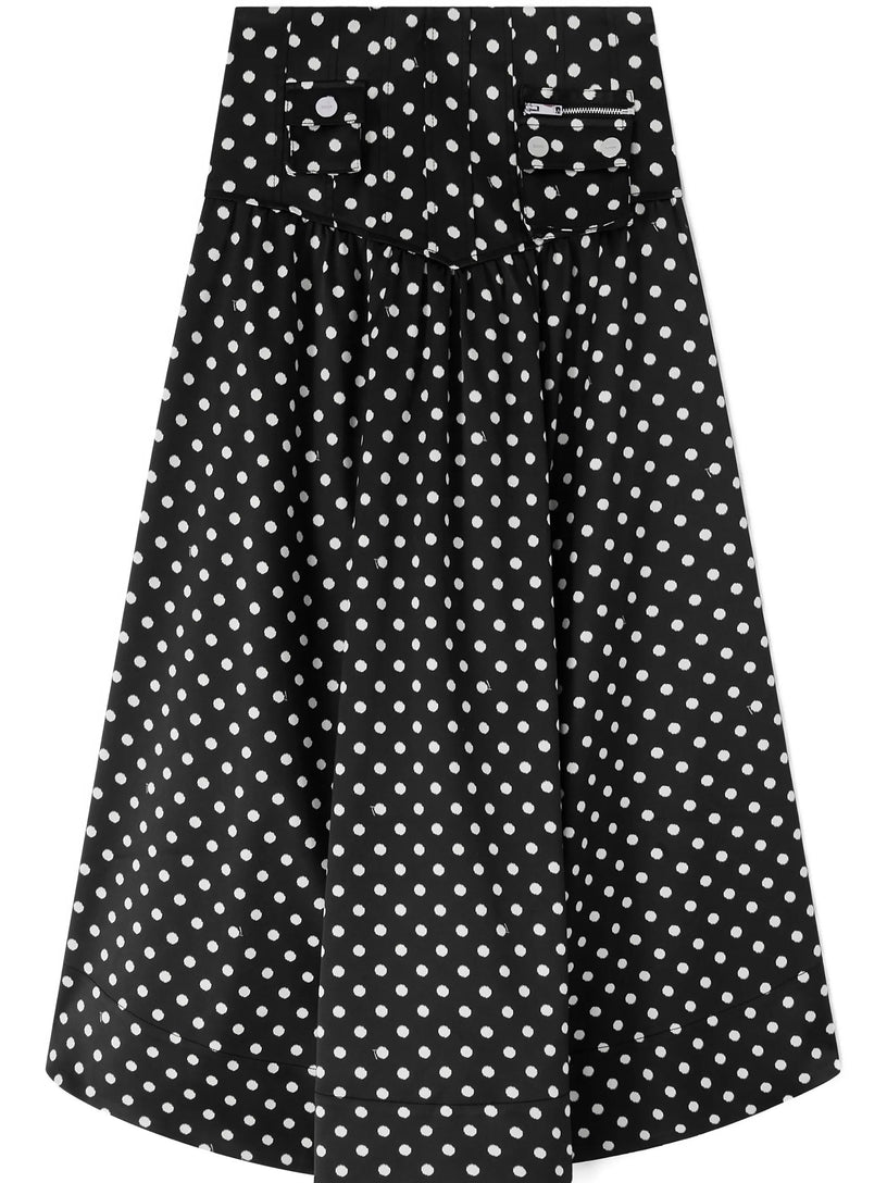 Polka-Dot satin corset skirt