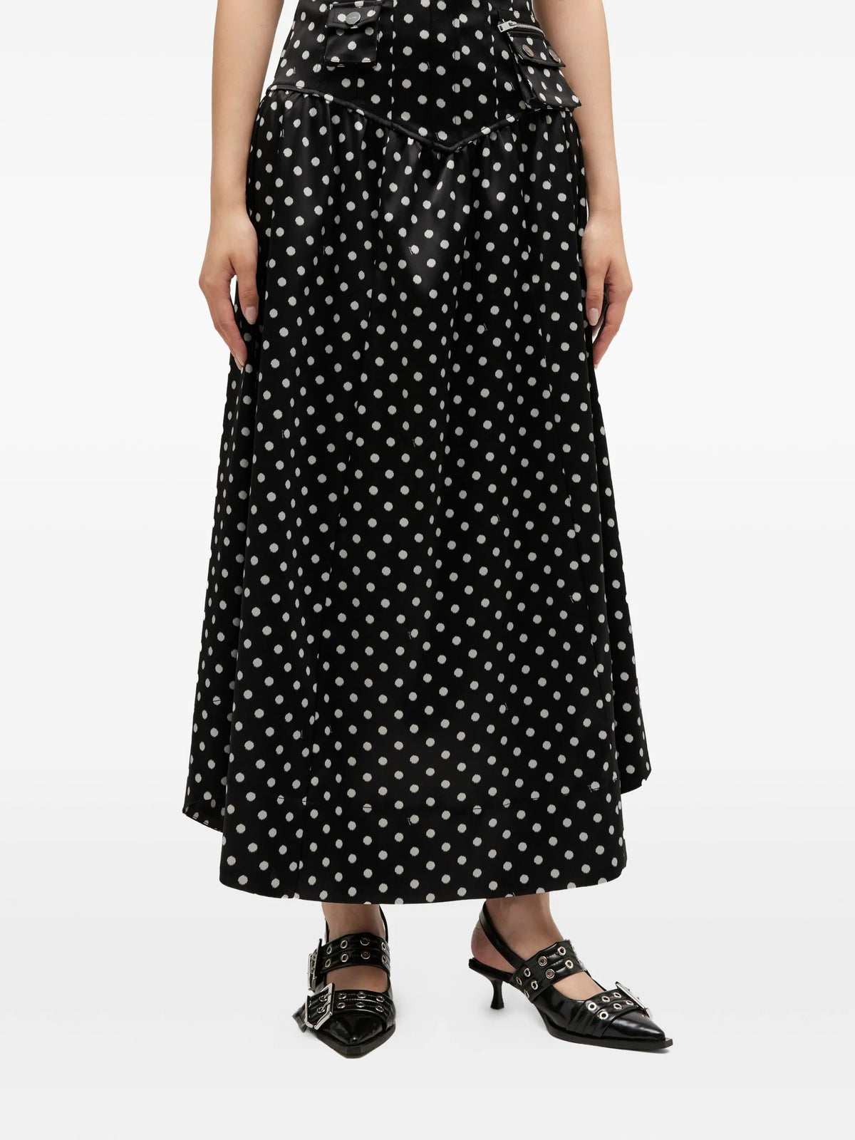 Polka-Dot satin corset skirt