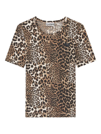 Ribbed leopard T-shirt