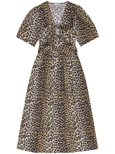 Leopard printed cotton dress