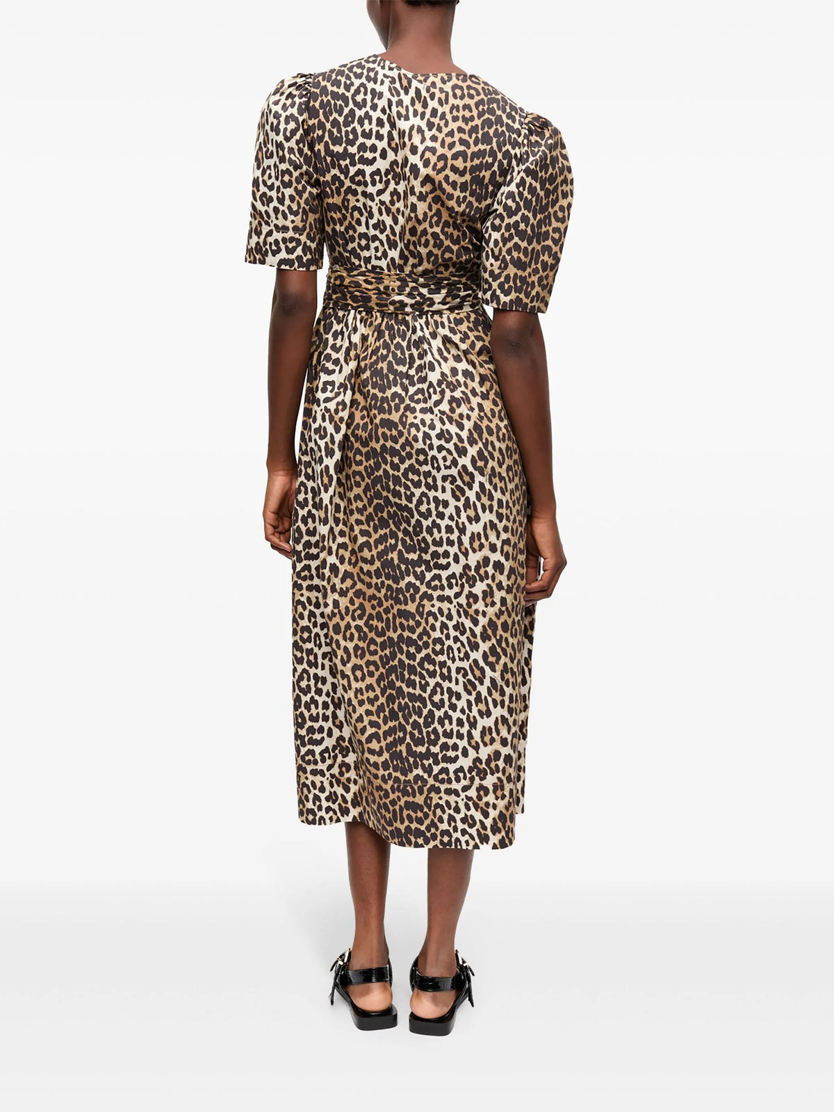 Leopard printed cotton dress