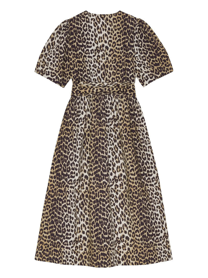 Leopard printed cotton dress